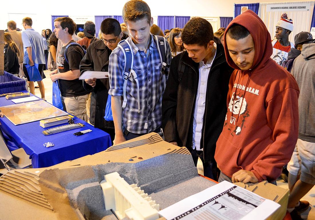 A career fair booth