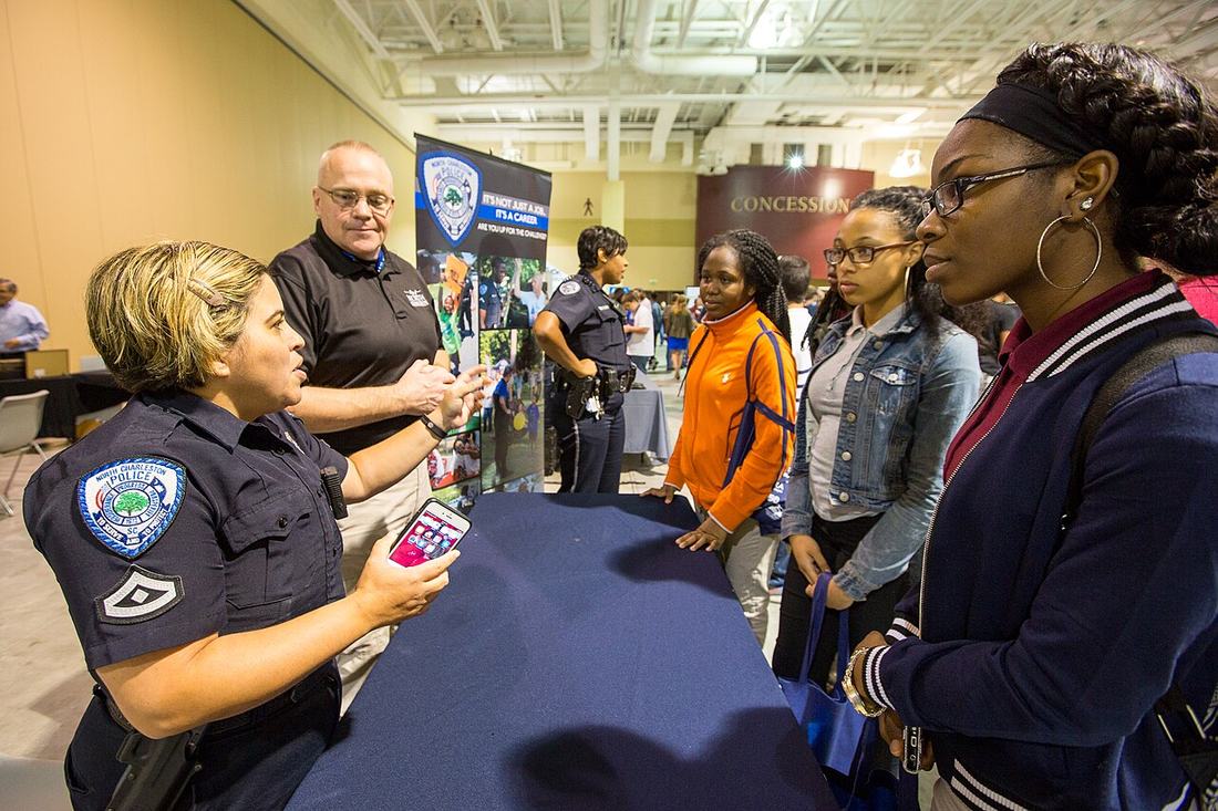 A career fair hall