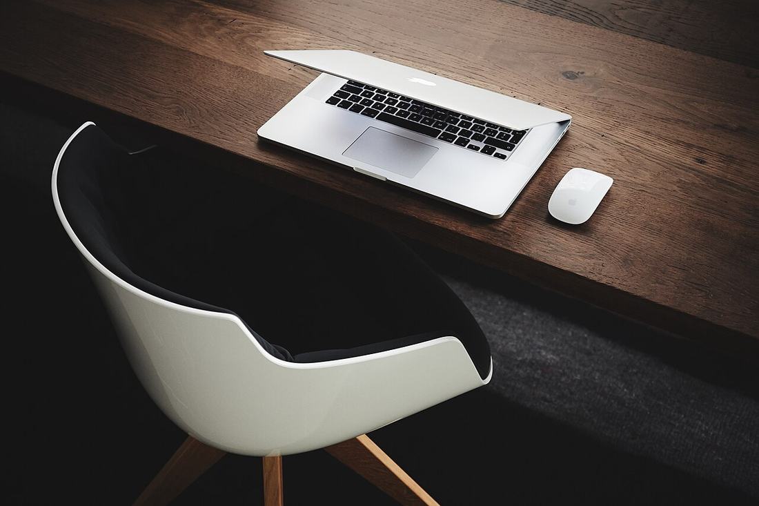 An office desk after work