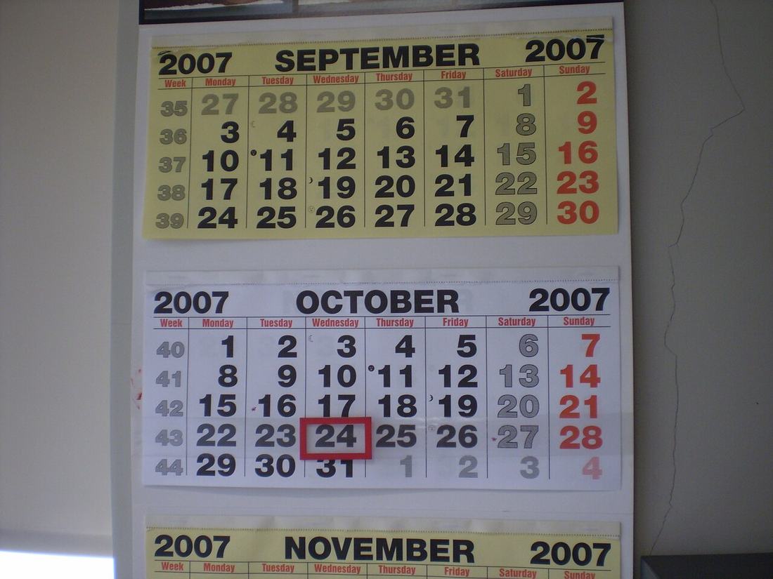 A wall calendar