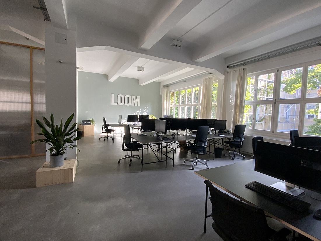 Open-plan office workspaces
