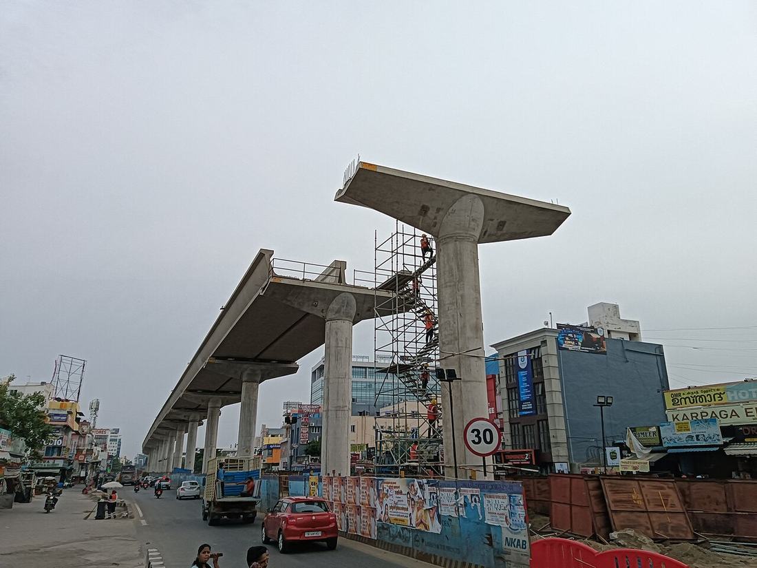 A bridge under construction
